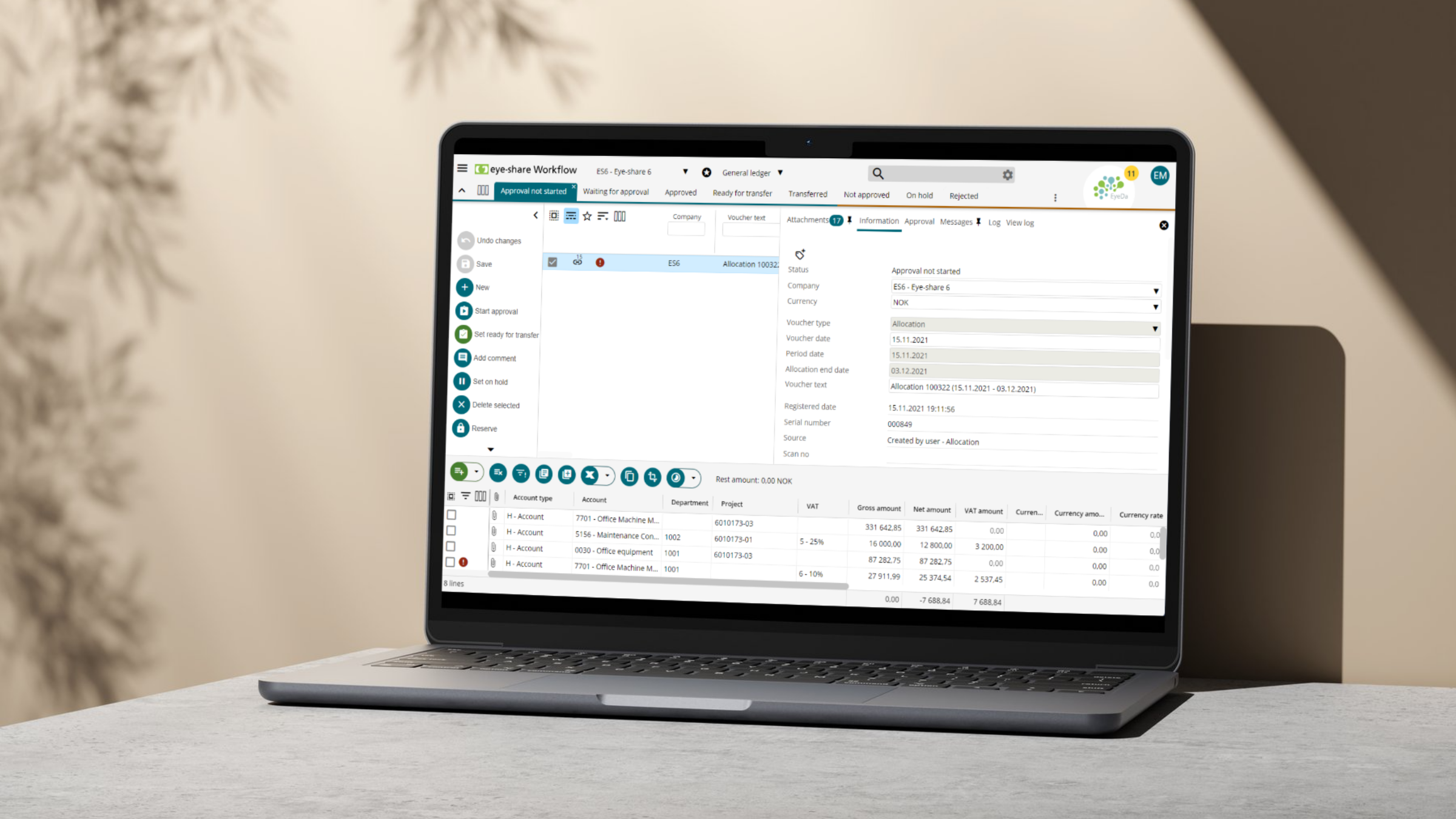 Simplify Accounting with eye-share Workflows General Ledger module