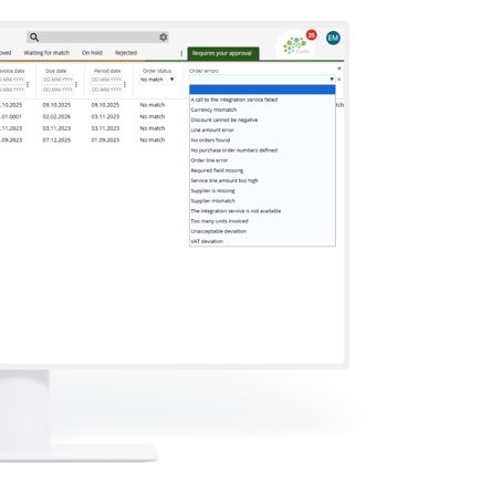 Smarter insights into PO match errors